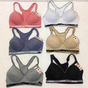NWT Set Of 6 Sports Bra Cotton Comfort B & C Cup